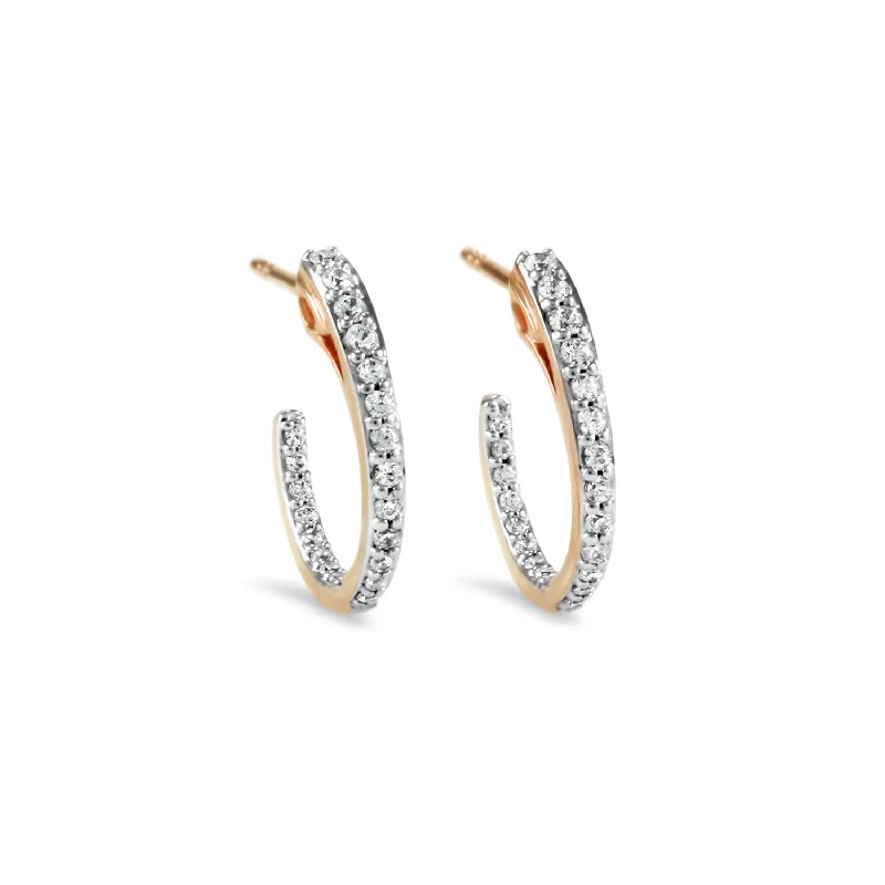 Hoop earrings with open designs for a modern, lighthearted vibe-Spirit Pavé Hoop Earring 18mm - 18K Rose Gold Vermeil + CZ Blanc