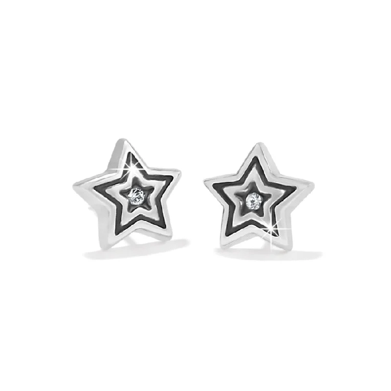 Hoop earrings with twisted metal designs for a dynamic and modern style-Star Rocks Mini Post Earrings