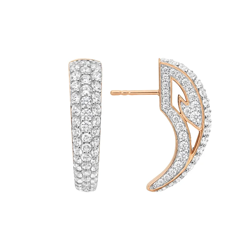 Hoop earrings with heart-shaped frames for a romantic and feminine look-Talon Pavé Earring - 18K Rose Gold Vermeil + CZ Blanc