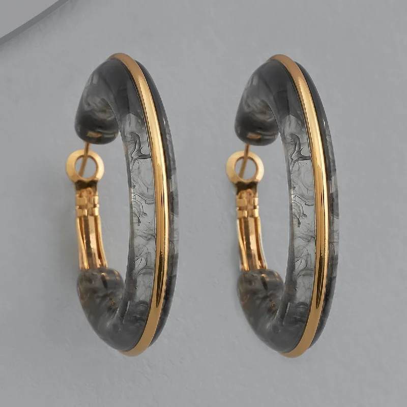 Hoop earrings with polished silver finish for a shiny, modern appeal-Trendy Earring 172127