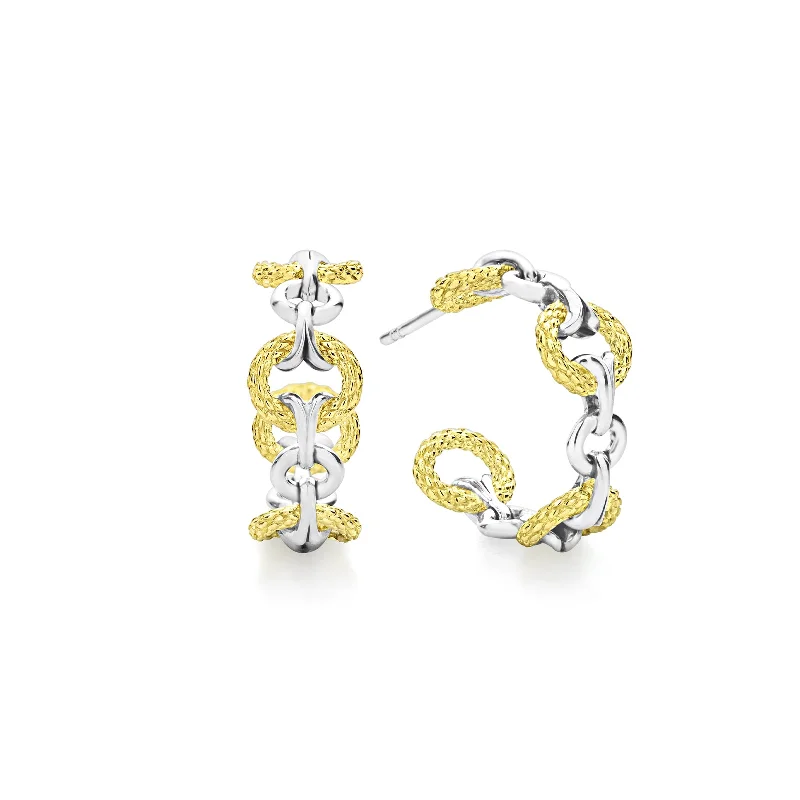 Best hoop earrings with twisted rope designs for a nautical-inspired style-Tuileries Hoop Earring Small - Two Tone Gold + Silver