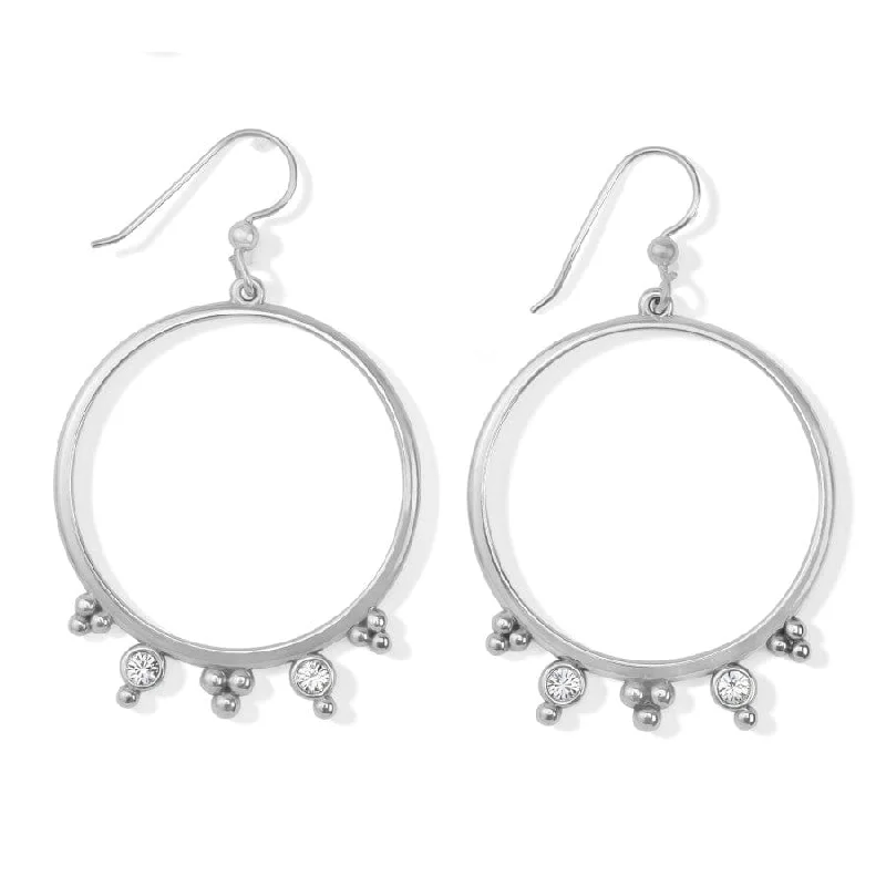 Hoop earrings with twisted metal designs for a dynamic and modern style-Twinkle Granulation Round French Wire Earrings