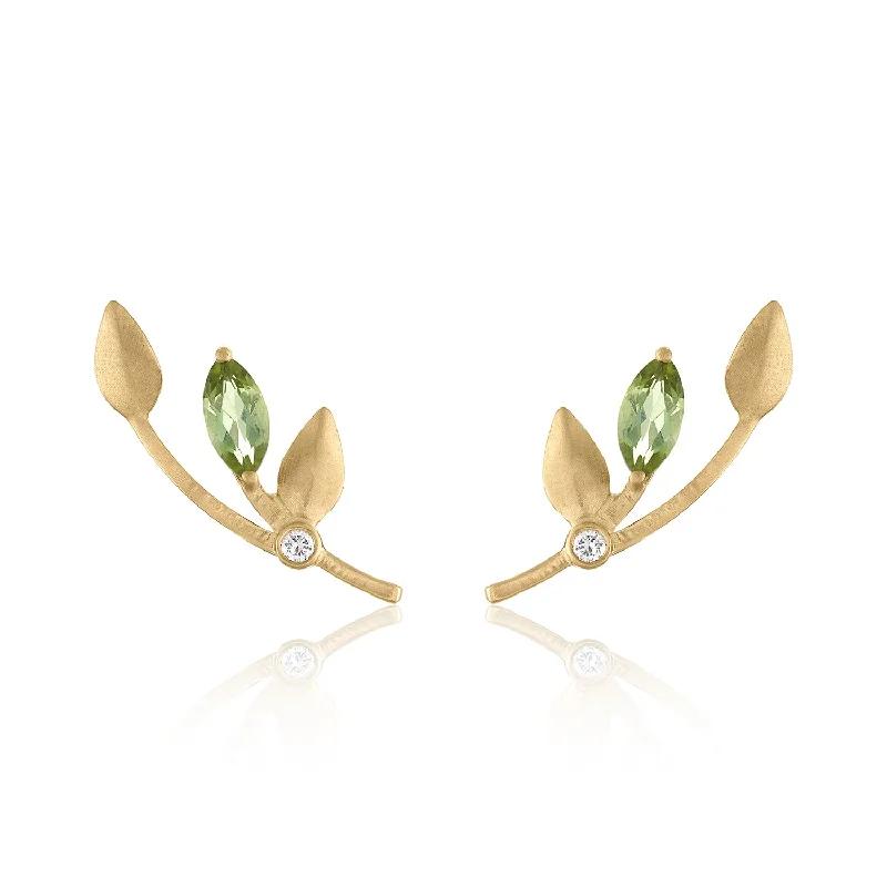 Hoop earrings with infinity loop designs for a continuous and eternal shape-WISTERIA TOURMALINE EAR CLIMBERS