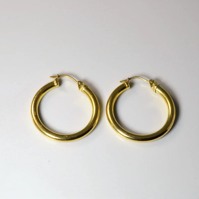 Hoop earrings with braided patterns for a detailed and textured finish-Yellow Gold Hoop Earrings |