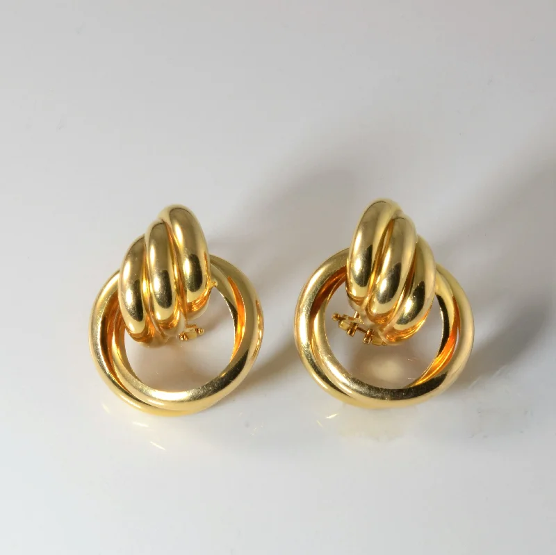 Best hoop earrings with oval shapes for a unique and elongated design-Yellow Gold Swirl Earrings |