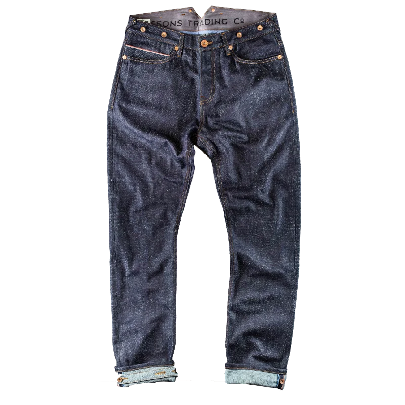 Casual Friday Jeans for Relaxed -The New Frontier 14oz Selvedge Anti-bac Raw Denim Jeans