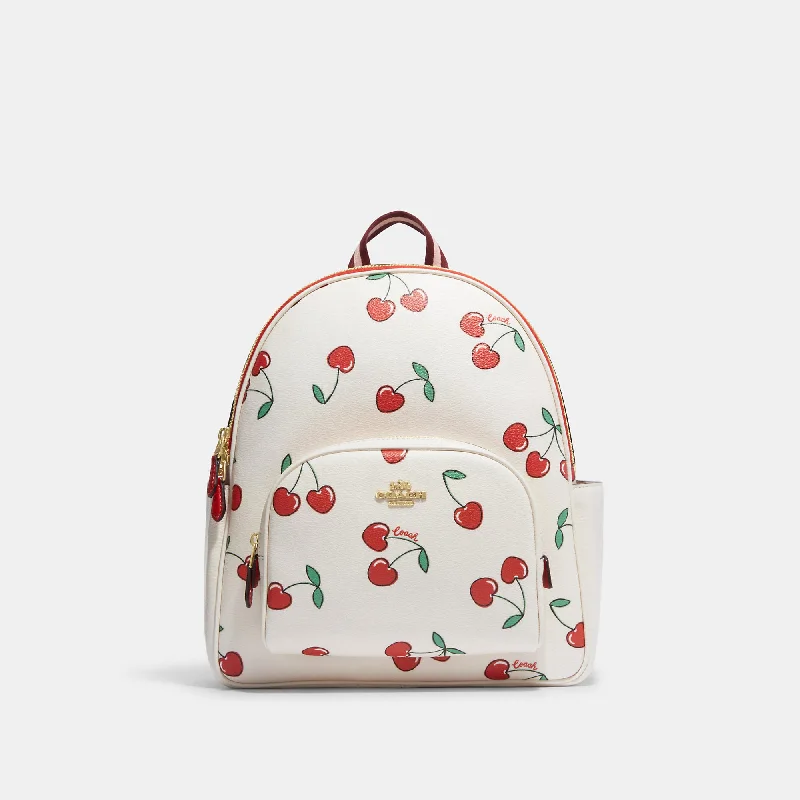 Premium backpack with lifetime warranty guarantee -Coach Outlet Court Backpack With Heart Cherry Print