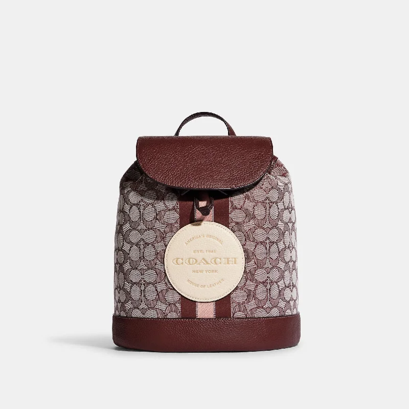 Breathable backpack for long-distance walking comfort -Coach Outlet Dempsey Drawstring Backpack In Signature Jacquard With Coach Patch And Stripe