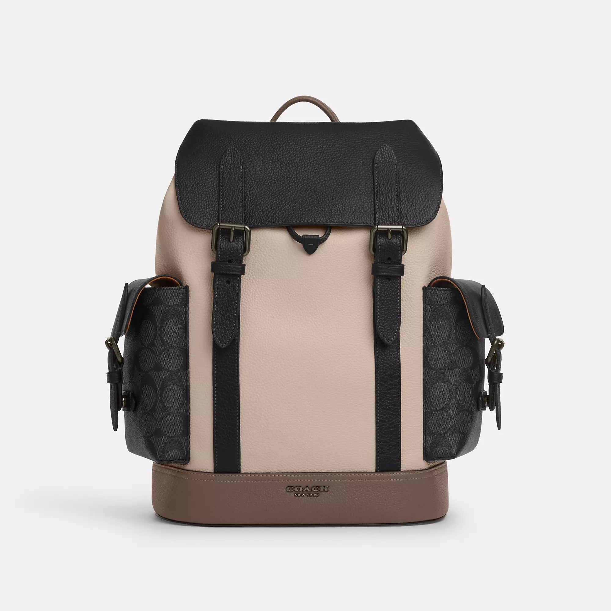 Compact travel backpack with airline carry-on size -Coach Outlet Hudson Backpack In Colorblock With Signature Canvas