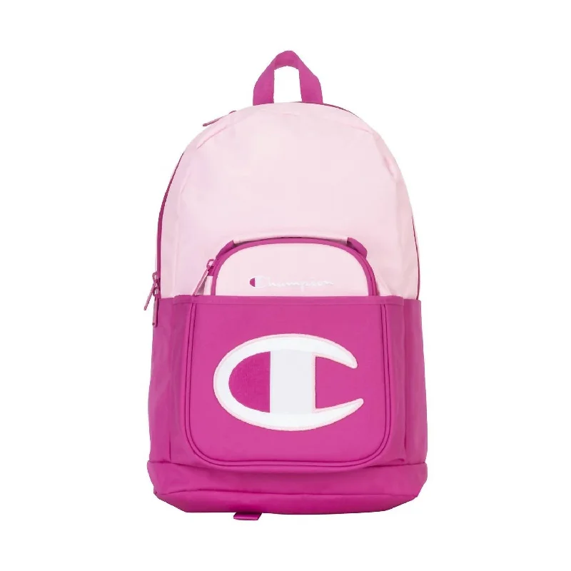 Durable travel backpack with reinforced stitching strength -Youth Backpack With Removable Lunch Kit In Pink Combo