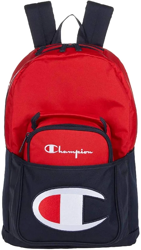 Stylish minimalist backpack for modern nomad life -Youth Backpack With Removable Lunch Kit In Red/navy